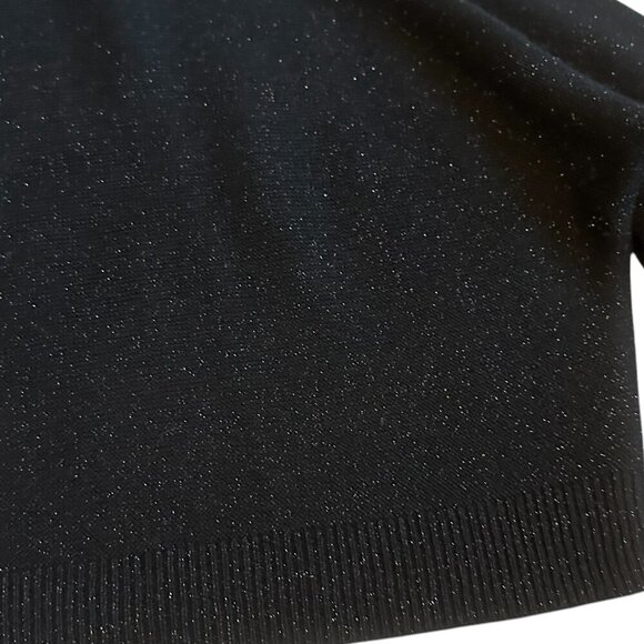The Reset R Label Black Glitter Sparkle Sweater Pullover Casual Stretch Medium - Picture 4 of 11
